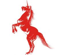 INDIGOS 4051095054733 Wandtattoo w614 Einhorn Pferd Tier fabelwesen Wandaufkleber in 3 Größen, 120 x 66 cm, rot