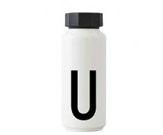 Personalisierbare weiße Thermo-Edelstahlflasche für heiße und kalte Getränke, isolierte Trinkflasche für unterwegs, für Arbeit, Schule, Sport und Fitnessstudio – U