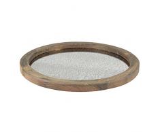 Stonebriar Holz und gealterter Spiegel Serviertablett, braun, L