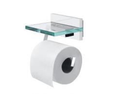 Tiger Safira Toilettenpapierhalter mit praktischer Glas-Ablage, chrom