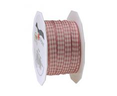 Präsent - VICHY Geschenkband - wildrose/créme - 20-m-Rolle 10 mm