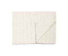 Cala Living-Decke Eights mit enmallado Edge-, Baumwolle, Weiß und Grün, Einzelbett, 200 x 140 x 3 cm