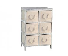 DVier Holzregal 6 Fächer weiß waschweiß BxTxH 46x29x70cm, Holz, 46 x 29 x 70 cm