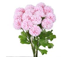 JedAW Künstliche Hortensien Blumen aus Kunstseide DIY Blumen für Hochzeit, Festival, Party, Büro, Esszimmer, Hof, Heimdekoration, Party, 3 Blumen pro Strauß, 5 Sträuße pro Packung Height: 18.5 inches, flower heads height:2.36 inch rose