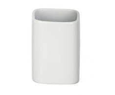 Wenko 23233100 Hexa Weiß Zahnputzbecher-/ Zahnbürstenhalter, für Zahnbürste und Zahnpasta, Keramik, 6,5 x 9 x 6,5 cm, Weiß