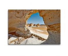 Premium Textil-Leinwand 120 x 80 cm Quer-Format Durchbruch in einer Kalksteinformation der weisse Wueste, Region El Agabat, nahe Oase Farafra, Libysche Wueste, Aegypten, Afrika | Wandbild, HD-Bild auf Keilrahmen, Fertigbild auf