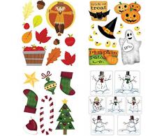 Unbekannt Karen Foster Window Cling Fall Holiday Fun Kit Fensterfolie