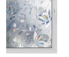 WPCTEV Fensterfolie, kein Kleber, statische Sichtschutz-Glas-Aufkleber, Dekoration, Nicht klebend, Hitze-Kontrolle, UV-Schutz 35.4 Inch x 13.1 Feet tulpe