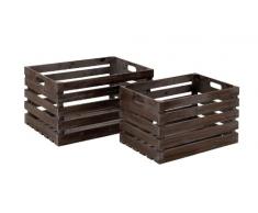 Plutus Brands PLUTOS (Mythologie) Marken Stil Holz Wein Kiste aus massivem Holz, Set von 2