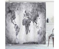 Breit, Duschvorhang durch ambesonne, Sunflower Field alle schwarz und weiß mit eine gelbe Blume Spring Landschaft Bild, Stoff Badezimmer Decor Set mit Haken, grau, Textil, Multi 8, 69W x 75L