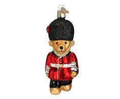 Old World Christbaumkugel mit Teddybär-Motiv, geblasen