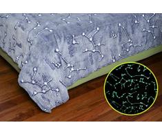 Kanguru Constellations Bettdecke für Einzelbett, Mikrofaser, Blau, Single, 130 x 230 x 3 cm