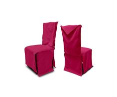 Soleil docre Stuhlhussen Panama, recycelte Baumwolle, 45 x 60 x 45 x 46, Himbeerfarben