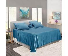 Nestl Bedding 6-teilige extra Tiefe Taschenlaken - Super Tiefe Bettlaken passend für 18 bis 24 Zoll Matratze - Hotel Ultra Deep Bettlaken Split King Size Blue Heaven