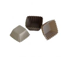 YooCook YC38800 Silikonbackförmchen, rechteckig, Beige/Taupe/Braun, 12 Stück