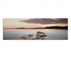 Panoramabild auf Leinwand und Keilrahmen 150x50cm Krim Wasser Steine Landschaft