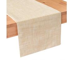 The White Petals Tischläufer mit Stoff gefüttert, ohne ausfransende Kanten, für Zuhause, Küche, Esszimmer, Urlaub, Hochzeit, Party-Dekor 13x120 inch beige