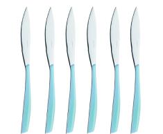 Bugatti gl7u-021 F35/6 Glamour Besteckgarnitur, 6-teilig Steakmesser San/Stahl Blau Himmelblau 16 x 26 x 3 cm