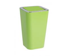 Wenko Kosmetikeimer Candy 6 Liter, Badezimmer-Mülleimer mit Schwingdeckel, Abfalleimer aus Kunststoff, 18 x 28,5 x 18 cm, grün