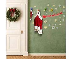 Wallflexi Weihnachtsdekoration Wandaufkleber Weihnachts-Schneeflocken mit Kleiderhaken, Wandsticker, Wohnzimmer, Kinder, Kinderzimmer, Schule, Restaurant, Café, Hotel, Zuhause, Büro, Dekoration, mehrfarbig