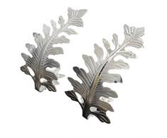 Joyci 1 Paar Big Leaf Vorhang Raffhaltern Neuheit Fashion Vorhang Haken U Form Wandhaken einfach modernes gardinenhalterungen, Silber