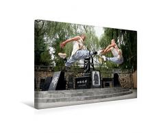 Calvendo Premium Textil-Leinwand 45 cm x 30 cm quer, Shaolin Kung Fu | Wandbild, Bild auf Keilrahmen, Fertigbild auf echter Leinwand, Leinwanddruck: China - Shaolin Tempel Sport Sport