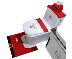 Renashed Christmas Santa Claus Toilettensitzbezug-Set, Teppich, Dekoration, Weihnachtsmann Weihnachtsmann-Set