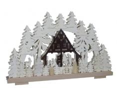 SchwibboLa 3-84 Erzgebirgischer Doppelt Beleuchteter Schwibbogen mit Zertifizierung 3-84, 50 x 30 cm
