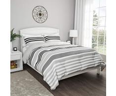 BEDFORD HOME Seaside Dawn Gestreifte Daunendecke für alle Jahreszeiten mit Kissenbezügen King