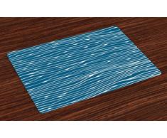 Lunarable Tischsets Sonnenblume, 4 Stück, Blumenbaum, Gänseblümchen, Sonnenblumen, Schmetterlinge, Marienkäfer, Frühling, Fantasie, waschbar, Stoff Tischsets Esszimmer, Küche, Tischdekoration, mehrfarbig, Textil, Multi 12, 12.5 L By 18.5 W