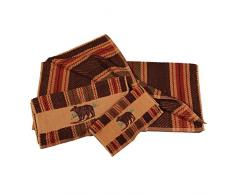 HiEnd Accents Handtuch-Set, 3-teilig, Design Bär Lodge
