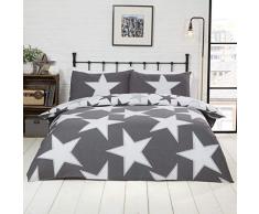 Rapport Stars Wende-Bettwäsche-Set, Polycotton, Grau, Doppelbett