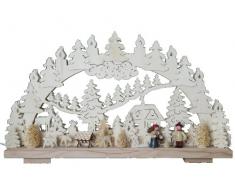 SchwibboLa 3-33 Erzgebirgischer Doppelt Beleuchteter Schwibbogen mit Zertifizierung 3-33, 50 x 30 cm