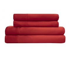 TORREY LANE Bettlaken-Set, 100% Satin-Polyester, (Doppelbett, Queen, King-Size, California King) California King rot