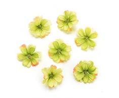 Seidenblumen in Großhandel Kunstblumen Köpfe DIY Künstliche Seide Rosen Köpfe Deko Stamen Fake Blumen für Hochzeit Zuhause Party Dekoration DIY Vasen Decor Supplies 50 Stück 4,5 cm grün