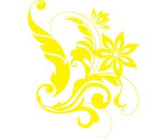 INDIGOS 4051095031826 Wandtattoo w311 Ranke Pflanzen Wandauskleber in 3 Größen, 96 x 78 cm, gelb