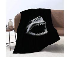Lmorey Animal Decke, Holzwolf, Hochformat, gefährlicher Wolf mit gelben Augen, super weiche Überwurfdecke für Bett, Couch Sofa, leicht, Reisen, Camping, 152,4 x 203,2 cm, Überwurfgröße für Kinder, Jungen und Mädchen 60x80 Inches hai
