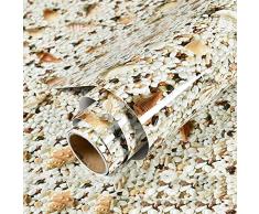 Glow4u Selbstklebendes Marmor-Granit-Kontaktpapier Vinyl für Küche Arbeitsplatte Backsplash Tisch Badezimmer Möbel Kommode Schränke Regale Aufkleber 24x117 Seashell