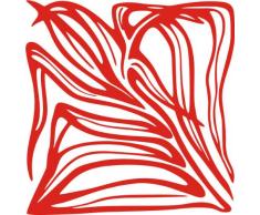 INDIGOS/Wandaufkleber-e63 schöner Rhabarber Blätterwerk Blatt Blüte Blumen Pflanzen Ranke 40x38 cm- rot, Vinyl, 40 x 38 x 1 cm