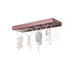 Rackless – Floating, Wand montiert Regal und Magnetschlüssel Rack, in 20,3 cm 25,4 cm & 30,5 cm Längen, massiv Walnuss Holz, braun, 10 Wide