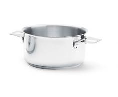 De Buyer 3491.16 Kasserolle - Bratentopf, Edelstahl, silber, 23,4 x 0,8 x 8 cm