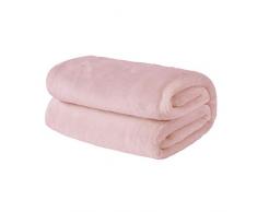 Brentfords Bettdecken, 100% superweicher Flanell-Fleece-Polyester, Blush Pink, Medium - 150 x 200cm