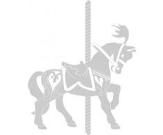 INDIGOS 4051095060062 Wandtattoo w627 Pferd Wandaufkleber in 3 Größen, 120 x 66 cm, silber