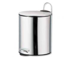 Sanwood 1008500 Treteimer Maurice mit Flachem Deckel Bad-Abfalleimer 5 L, Edelstahl, chrom, 20.6 x 25.6 x 26.6 cm