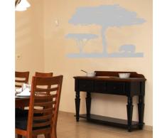 INDIGOS 4052166116527 Wandtattoo w553 Afrika / Steppe Wandaufkleber, 96 x 61 cm, silber