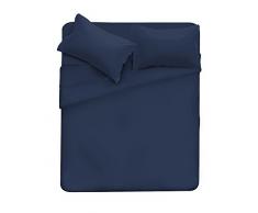 Elegant Italian Bed Linen Bettwäsche, Dunkel Blau, 100% Mikrofaser, DOPPELTE