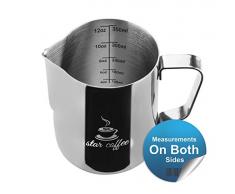 Star Coffee 12 Oz. Stainless Steel Frothing Pitcher for Espresso Machines, Milk Frothers, Latte Art by Star Coffee