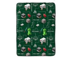 Jay Franco Minecraft Survive Decke – Maße: 152,4 x 228,6 cm, Kinderbettwäsche – farbecht, super weiches Fleece, offizielles Minecraft-Produkt