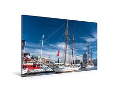 Premium Textil-Leinwand 120 x 80 cm Quer-Format Der Niederhafen vor der Kehrwiederspitze | Wandbild, HD-Bild auf Keilrahmen, Fertigbild auf hochwertigem Vlies, Leinwanddruck von Gabriele Krug