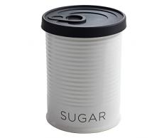 Maxwell & Williams Canister Sugar, 750 ml, Geschenkbox, Porzellan/Silikon, VC6414 Vorratsdose mit Silikondeckel, schwarz, weiß, 11 x 11 x 14 cm